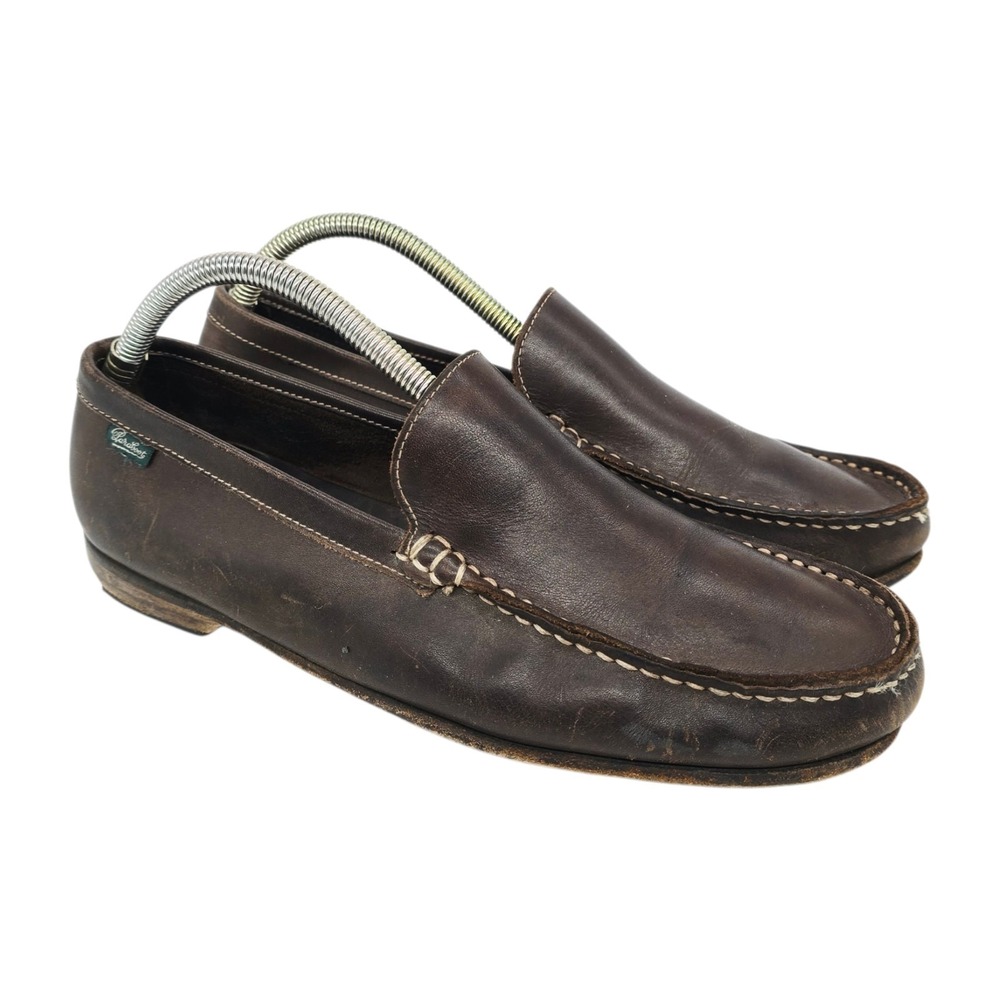 Paraboot Loafers Men's Size 8.5 Veritable Moccasin Shoe Brown‎ Spain PLEASE READ